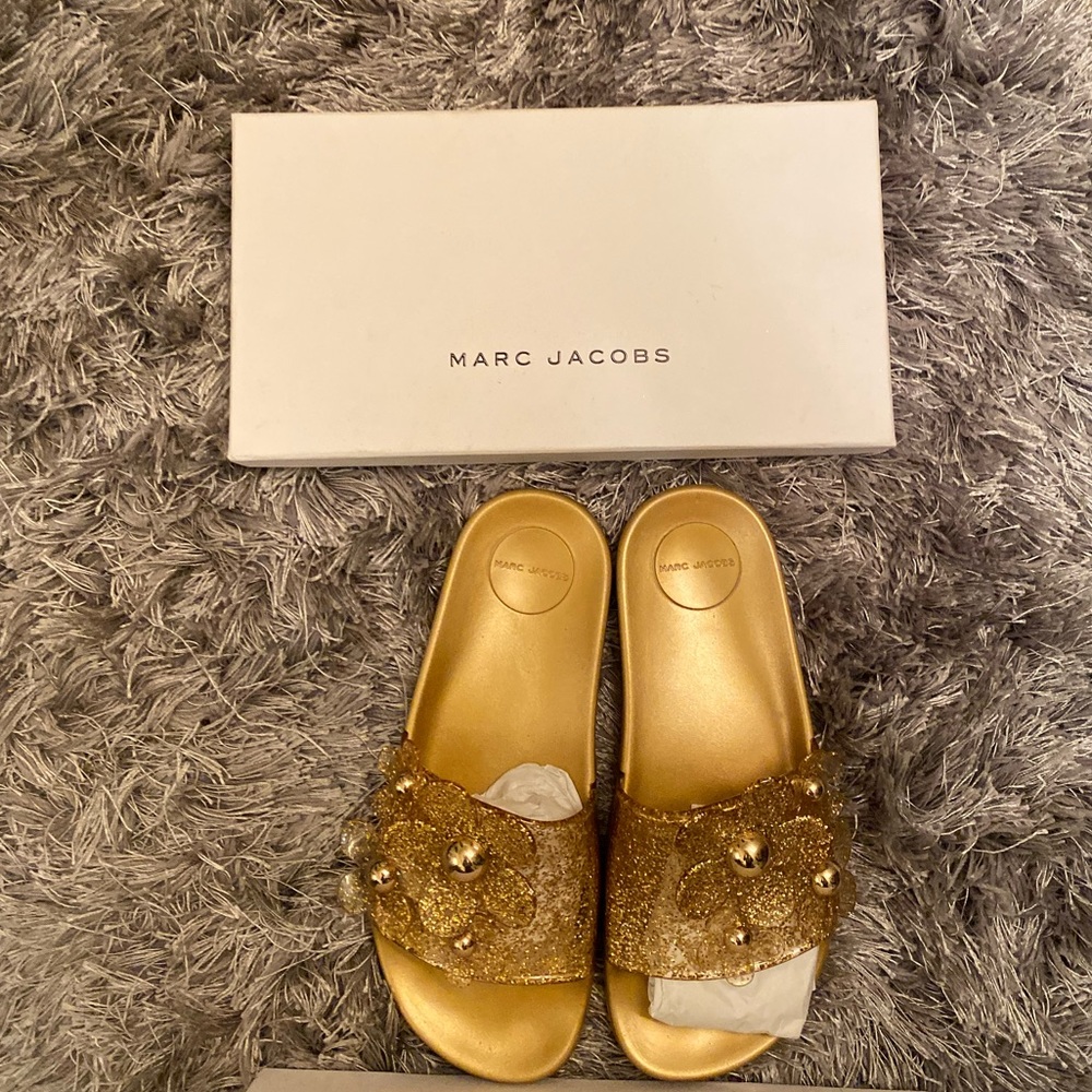 ..Marc Jacobs Slides..Gold - image 2